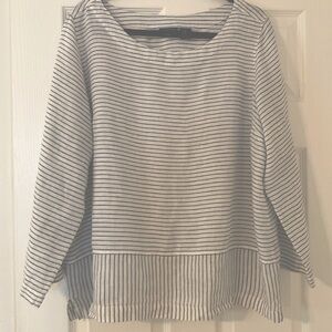 Tahari Linen Top Extra Large